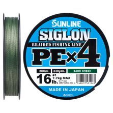 Шнур Sunline Siglon PE н4 300m 1.0/0.171mm 16lb/7.7kg Dark Green (1658.09.46)