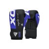 Боксерские перчатки RDX F4 Boxing Sparring Gloves Hook & Loop Blue/Black 10 унцій (BGR-F4U-10OZ) - Изображение 1