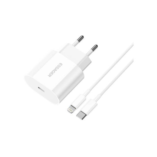 Зарядное устройство Essager USB-C PD20W + cable USB-C to Lightning white (EFJB02-XBL02-T)