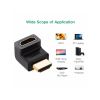 Переходник HDMI M to HDMI F 90° corner UP HD112 black Ugreen (20110) - Изображение 2