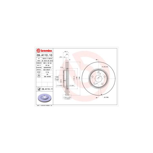 Гальмівний диск Brembo 09.A110.11