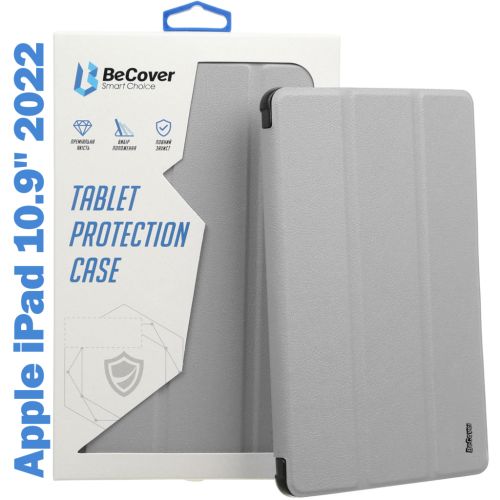 Чехол для планшета BeCover Tri Fold Soft TPU mount Apple Pencil Apple iPad 10.9 2022 Gray (708461)
