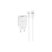 Зарядное устройство BOROFONE BA20A Sharp single port charger set(Type-C) White (BA20ACW)