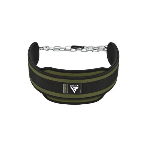 Обважнювач RDX Пояс з ланцюгом T7 Pro Dipping Belt 2 Layer неопреновий Army Green (WDB-T7AG)