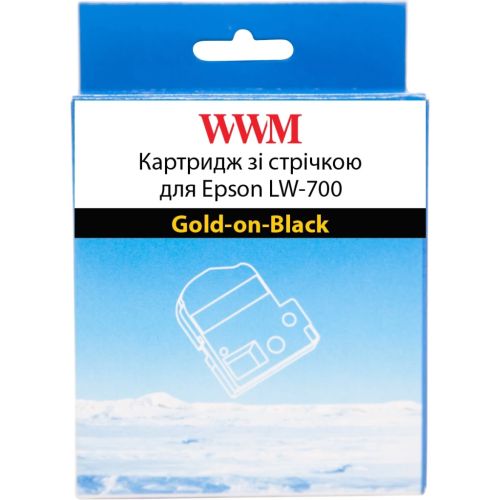 Лента для принтера этикеток WWM для Epson LW-700 24mm х 8m Gold-on-Black (WWM-SC24KZ)