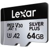 Карта пам'яті Lexar 64GB microSDXC class 10 UHS-I U3 V30 A2 Professional Silver (LMSSIPL064G-BNANG) - Зображення 1