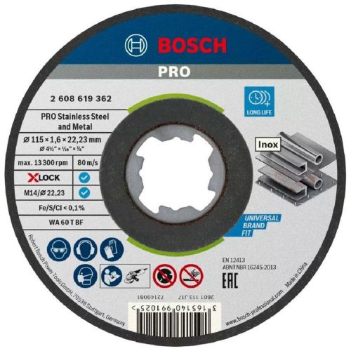 Круг отрезной Bosch Professional X-Lock по металу 115х1.6мм (2.608.619.362)