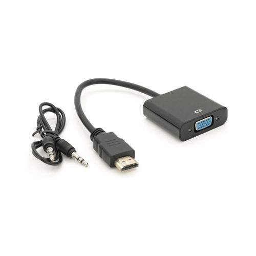 Переходник HDMI M to VGA F + Audio 0.1m 4K/2K black Voltronic (YT-C-HDMI(M)/VGA(F)+AUX-B)