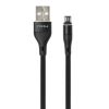 Дата кабель USB 2.0 AM to Micro 5P 1.0m cylindric nylon black Vinga (VCPDCMCANB1BK) - Зображення 1