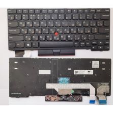 Клавиатура ноутбука Lenovo ThinkPad X280 черная с черной,трек (A46075)