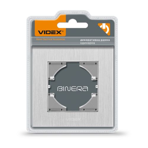Рамка Videx BINERA серебристый алюминий одинарн (VF-BNFRA1H-SL)