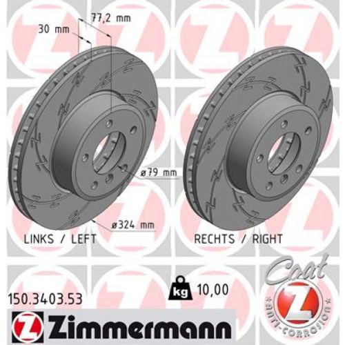 Тормозной диск ZIMMERMANN 150.3403.53