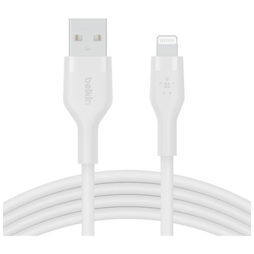 Дата кабель USB 2.0 AM to Lightning 1.0m SILICONE white Belkin (CAA008BT1MWH)