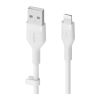 Дата кабель USB 2.0 AM to Lightning 1.0m SILICONE white Belkin (CAA008BT1MWH) - Изображение 1