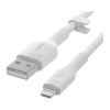 Дата кабель USB 2.0 AM to Lightning 1.0m SILICONE white Belkin (CAA008BT1MWH) - Изображение 2