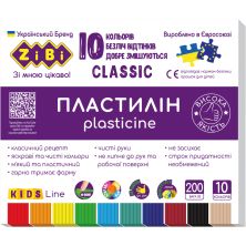 Пластилин ZiBi Classic 10 цветов 200 г (ZB.6232)