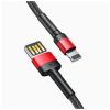 Дата кабель USB 2.0 AM to Lightning 1.0m Cafule Special Edition 2.4A Black-Red Baseus (CALKLF-G91) - Зображення 2