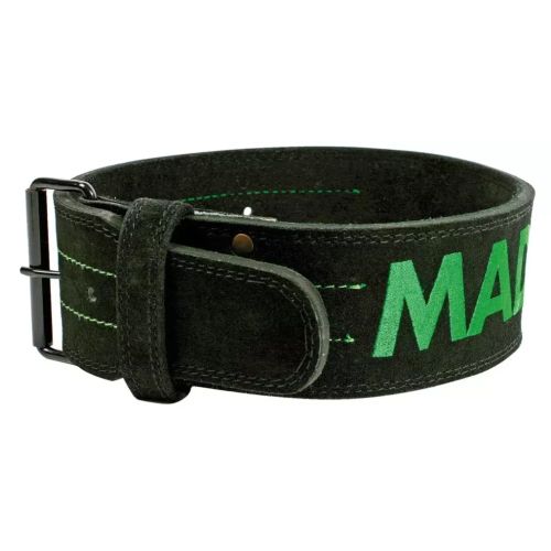 Атлетический пояс MadMax MFB-301 Suede Single Prong шкіряний Black/Green M (MFB-301_M)