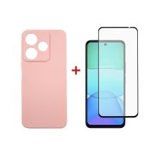 Чохол до мобільного телефона Dengos Xiaomi Redmi 13 4G Soft + Glass Pink (DG-KM-99)