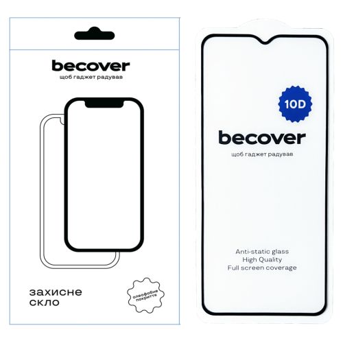 Стекло защитное BeCover ZTE Blade A54 10D Black (712337)