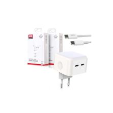 Зарядний пристрій XO QC 3.0 L102 35W/2 USB-C + cable Type-C NB124 White (XO-L102c-WH)