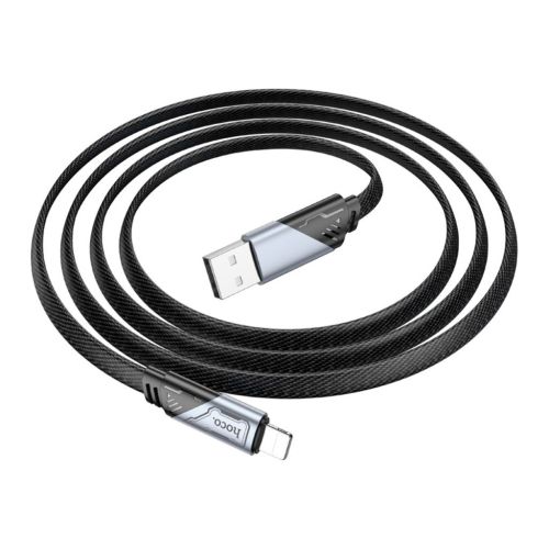 Дата кабель USB 2.0 AM to Lightning 1.2m 2.4A nylon aluminum U125 black HOCO (6942007604987)