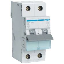 Автоматичний вимикач Hager 2-п. B 20A (6kA) 2M (B) (MBN220)