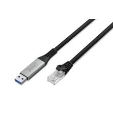 Дата кабель USB AM to RJ45 Ethernet 2.0m CAT6A S/FTP 1Gbps LSZH Digitus (AK-300600-020-S) Дата кабель USB AM to RJ45 Ethernet 2.0m CAT6A S/FTP 1Gbps LSZH Digitus (AK-300600-020-S)