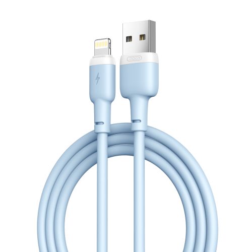 Дата кабель USB 2.0 AM to Lightning 1.0m 2.1A silicone blue XO (NB208-L-1-BL)