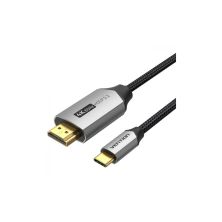 Кабель мультимедийный USB-C to HDMI M 2.0m V2.0 4K 60Hz black VENTION (CRBBH)