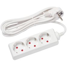 Мережевий подовжувач Delux G3J 3м 3 роз. з заземленням white (90021622)