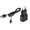Зарядний пристрій Vinga 2 Port USB Wall Charger 2.1A + microUSB cable (VCPWCH2USB2ACMBK) - Зображення 1
