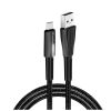 Дата кабель ColorWay USB 2.0 AM to Type-C 1.0m zinc alloy + led black (CW-CBUC035-BK) - Зображення 1
