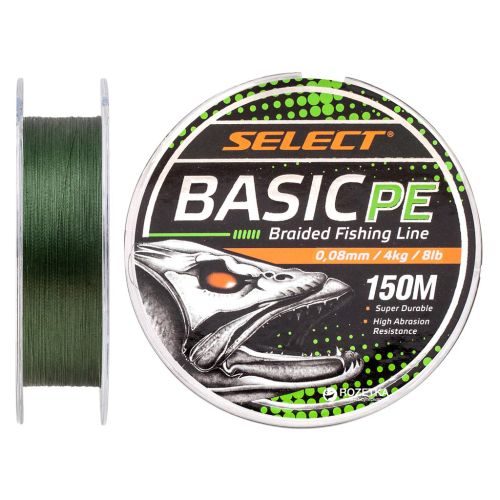Шнур Select Basic PE 150m Dark Green 0.08mm 8lb/4kg (1870.18.20)