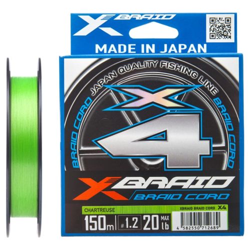 Шнур YGK X-Braid Braid Cord X4 150m 0.5/0.117mm 10lb/4.5kg (5545.03.10)