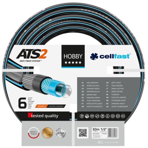 Шланг для поливу Cellfast HOBBY ATS, 1/2, 50м, 6 шарів, до 30 Бар, -20…+60°C (16-201)