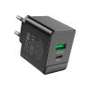 Зарядное устройство BOROFONE BAS14A Erudite 1xUSB-C PD20W + 1xUSB QC3.0 Black (6941991104947) - Изображение 2