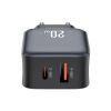 Зарядний пристрій XO L154 USB-C PD20W + USB-A QC3.0 Black (L154.black) - Зображення 1