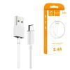 Дата кабель USB 2.0 AM to Micro 5P 1.0m 2.4A white Denmen (D22V-WH) - Изображение 3
