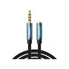 Кабель мультимедийный 3.5mm M to 3.5mm F 1.5m AV118 blue Ugreen (40674)