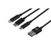 Дата кабель USB 2.0 AM to Lightning + Micro 5P + Type-C 1.2m black 2E (2E-CCMTLAB-BL) - Зображення 1