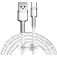 Дата кабель USB 3.1 AM to USB-C 2.0m 6.0A 66W Cafule Series Metal White Baseus (CAKF000202) Дата кабель USB 3.1 AM to USB-C 2.0m 6.0A 66W Cafule Series Metal White Baseus (CAKF000202)