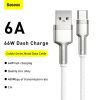 Дата кабель USB 3.1 AM to USB-C 2.0m 6.0A 66W Cafule Series Metal White Baseus (CAKF000202) - Изображение 2