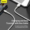 Дата кабель USB 3.1 AM to USB-C 2.0m 6.0A 66W Cafule Series Metal White Baseus (CAKF000202) - Изображение 3