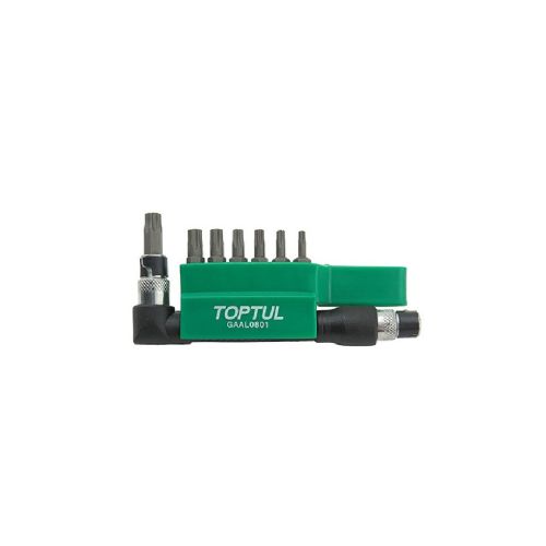 Набор бит Toptul TORX 1/4 T10H-T40H + Г-обр. переходник 8шт. (GAAL0801)