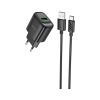 Зарядное устройство HOCO C140A Smart USB QC3.0 + cable USB to USB-C Black (6942007627825) - Изображение 1