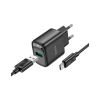 Зарядное устройство HOCO C140A Smart USB QC3.0 + cable USB to USB-C Black (6942007627825) - Изображение 2
