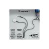 Дата кабель USB-C to Lightning 27W + USB-C 60W + Apple Watch 2.5W 1.5m icharge trio black Promate (icharge-trio.black) - Зображення 1
