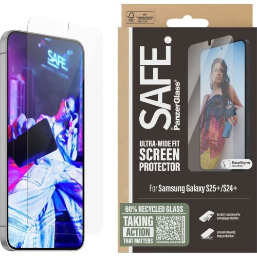 Стекло защитное PANZERGLASS Samsung Galaxy S25 Plus Ultra-Wide Fit w. Aligner (PG_SARNUWFG37942)