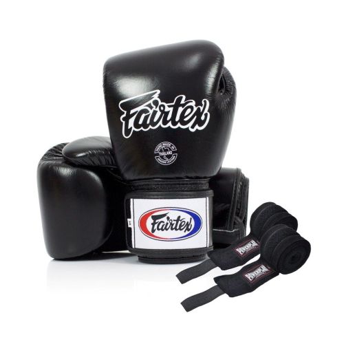 Боксерские перчатки Fairtex BGV1 Black 10 унцій (бинти в комплекті) (BGV1_10oz_Black)